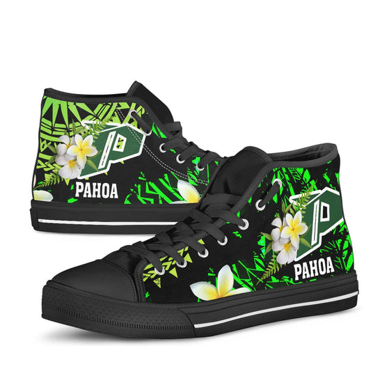 Hawaii High Top Shoes - Pahoa High & Intermediate School Polynesian Pattern