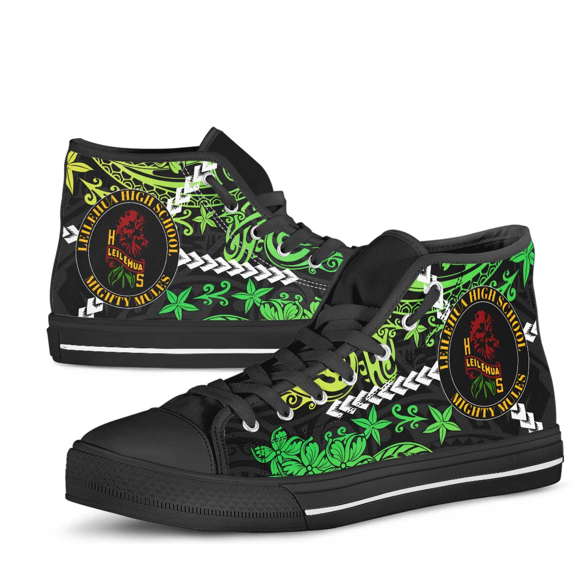 Hawaii High Top Shoes - Leilehua High School Polynesian Tribal Pattern