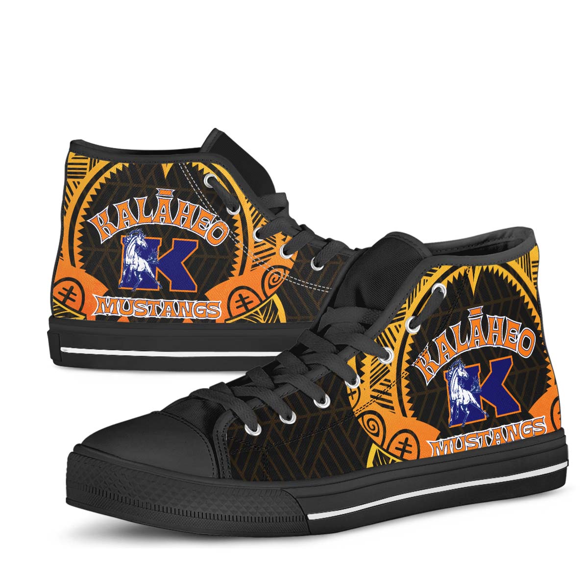 Hawaii High Top Shoes - Kalaheo High School Polynesian Tribal Pattern