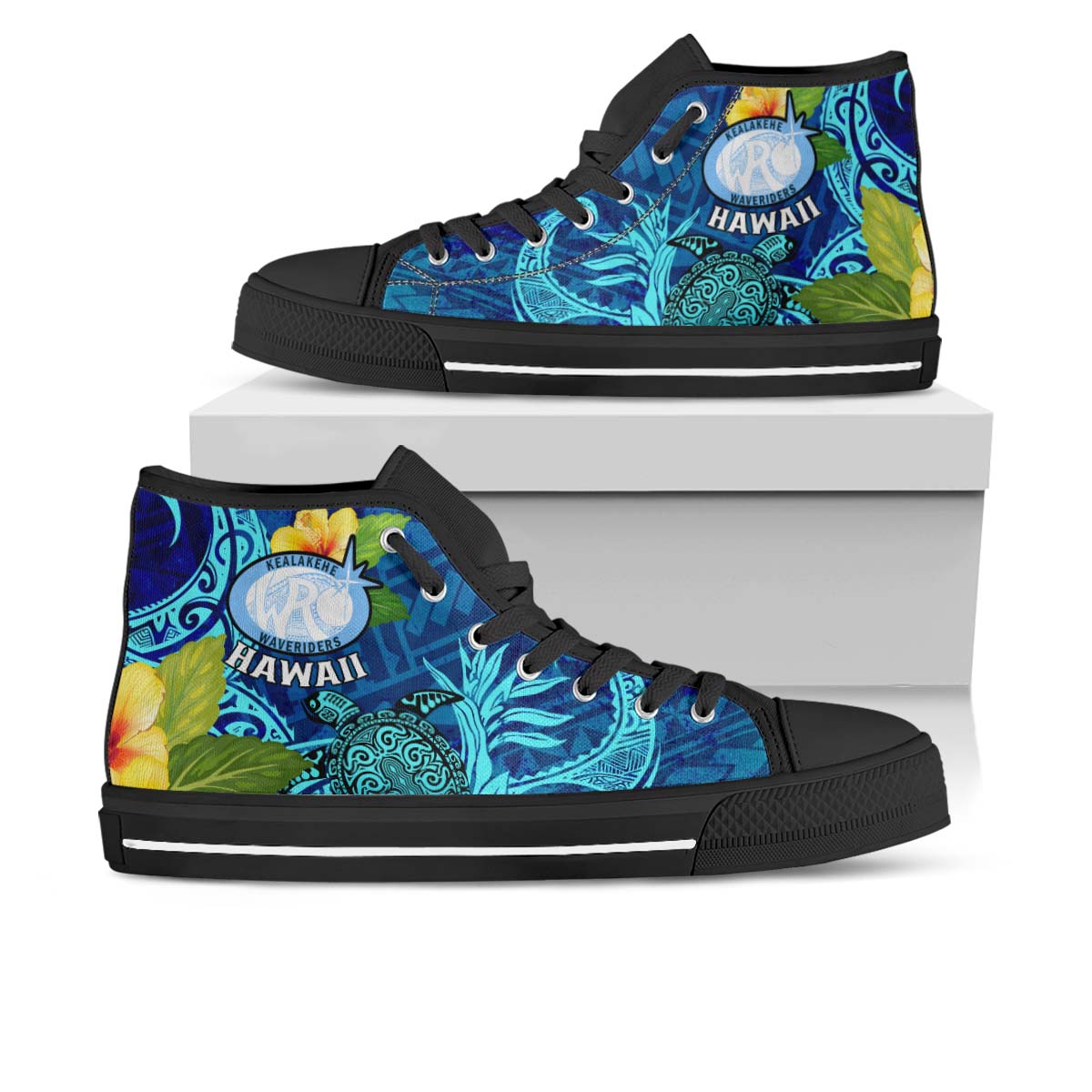 Hawaii High Top Shoes - Kelakehe High School Polynesian Tribal Pattern