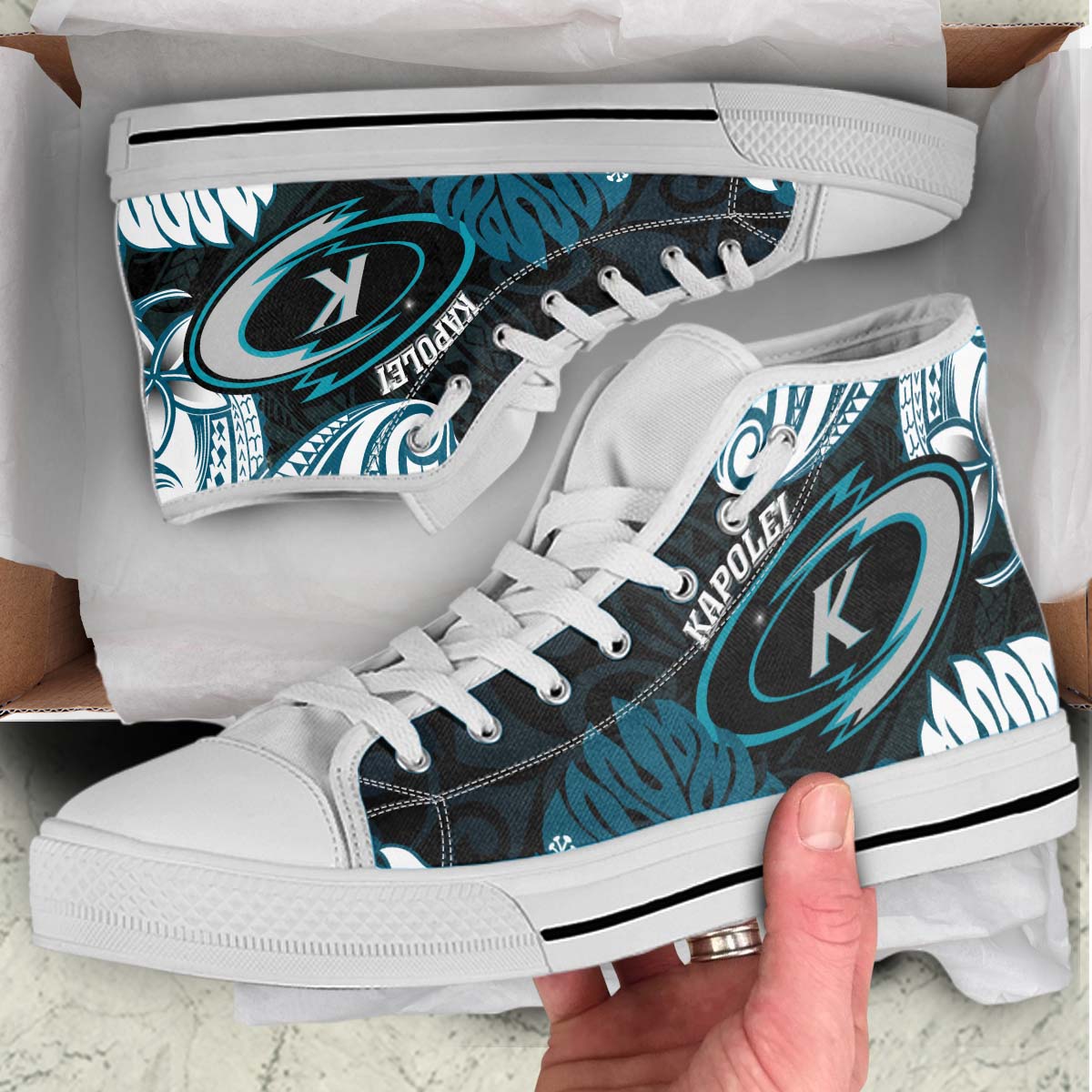 Hawaii High Top Shoes - Kapolei High School Polynesian Tribal Pattern