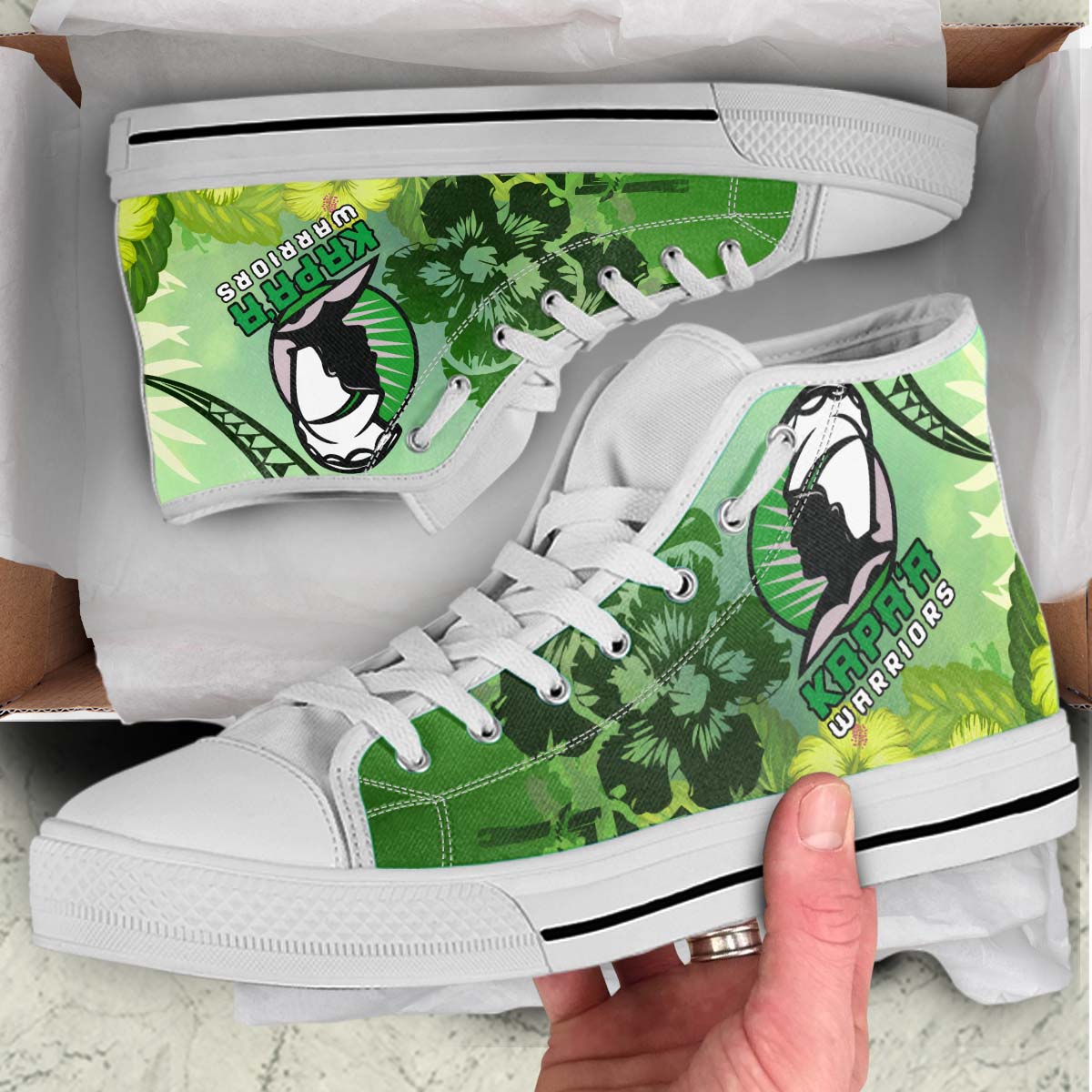 Hawaii High Top Shoes - Kapaa High School Polynesian Tribal Pattern