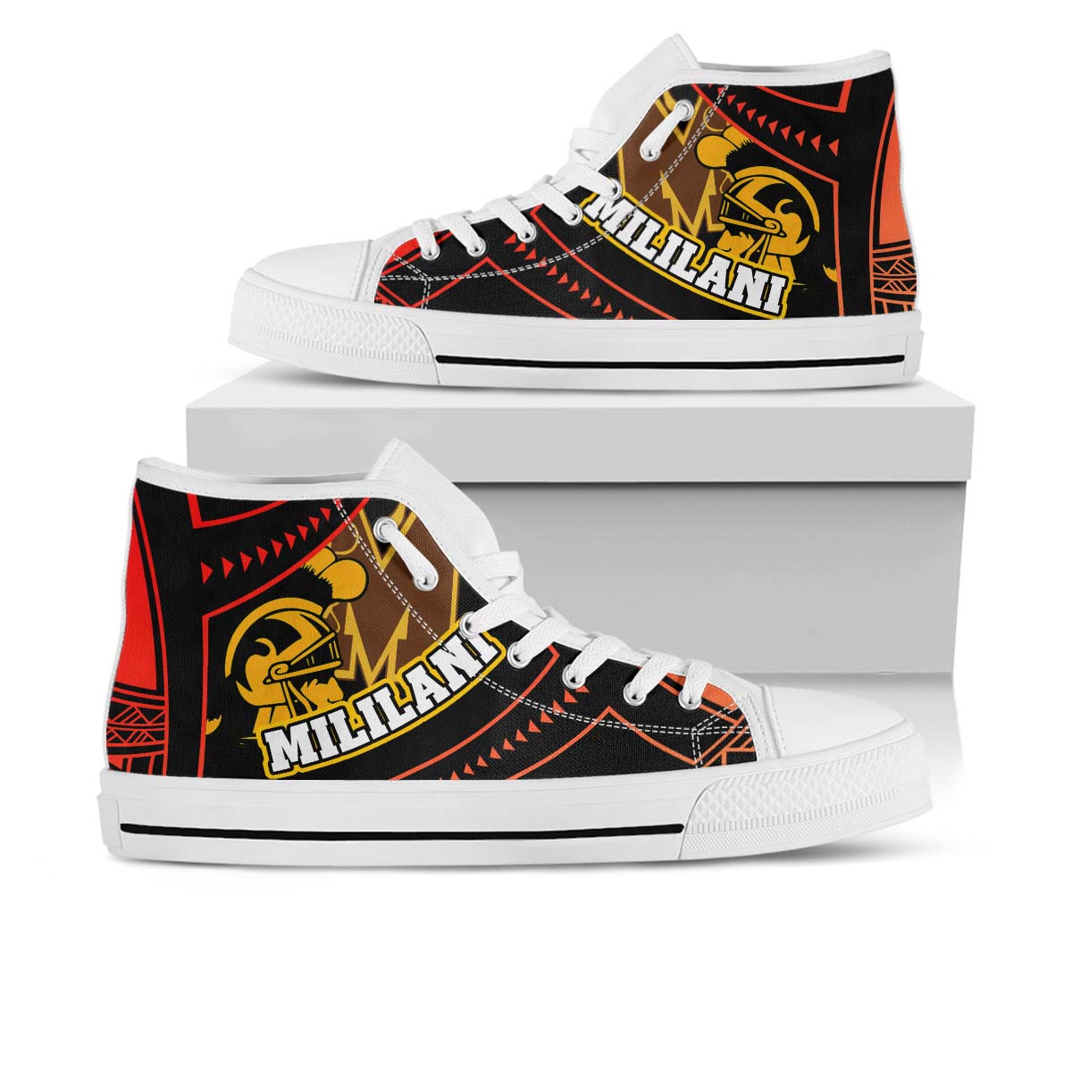 Hawaii High Top Shoes - Mililani High school Polynesian Tribal Pattern
