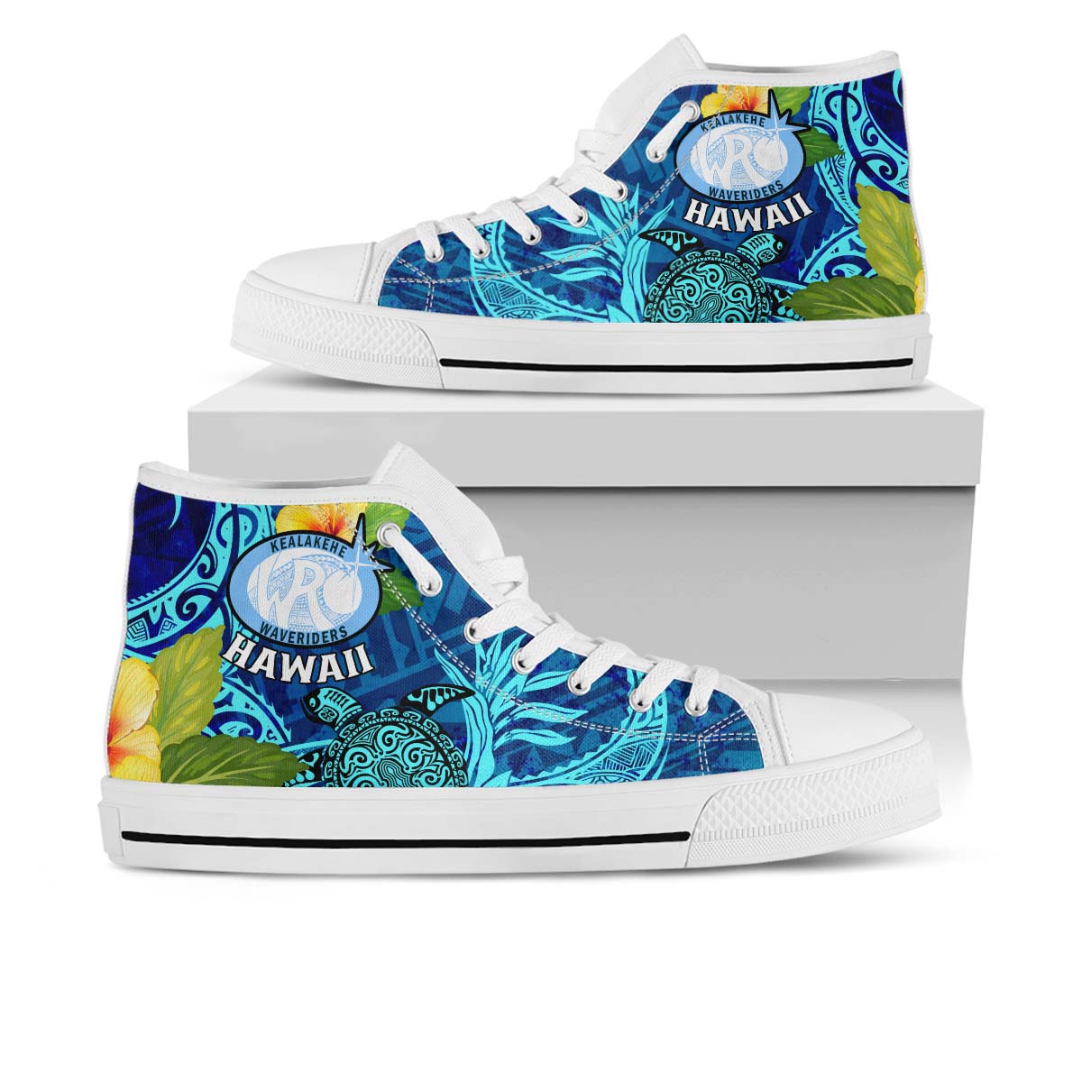 Hawaii High Top Shoes - Kelakehe High School Polynesian Tribal Pattern