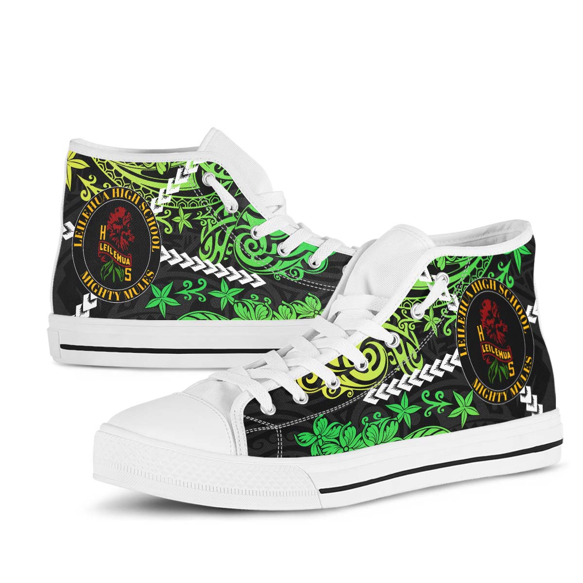 Hawaii High Top Shoes - Leilehua High School Polynesian Tribal Pattern
