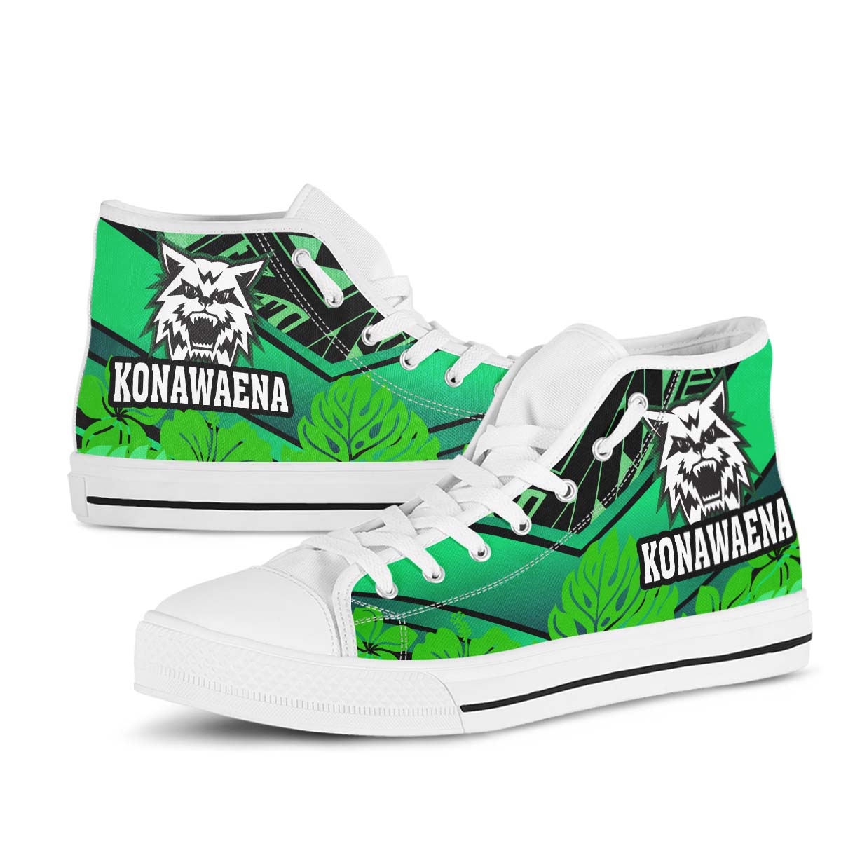 Hawaii High Top Shoes - Konawaena High School Polynesian Tribal Pattern
