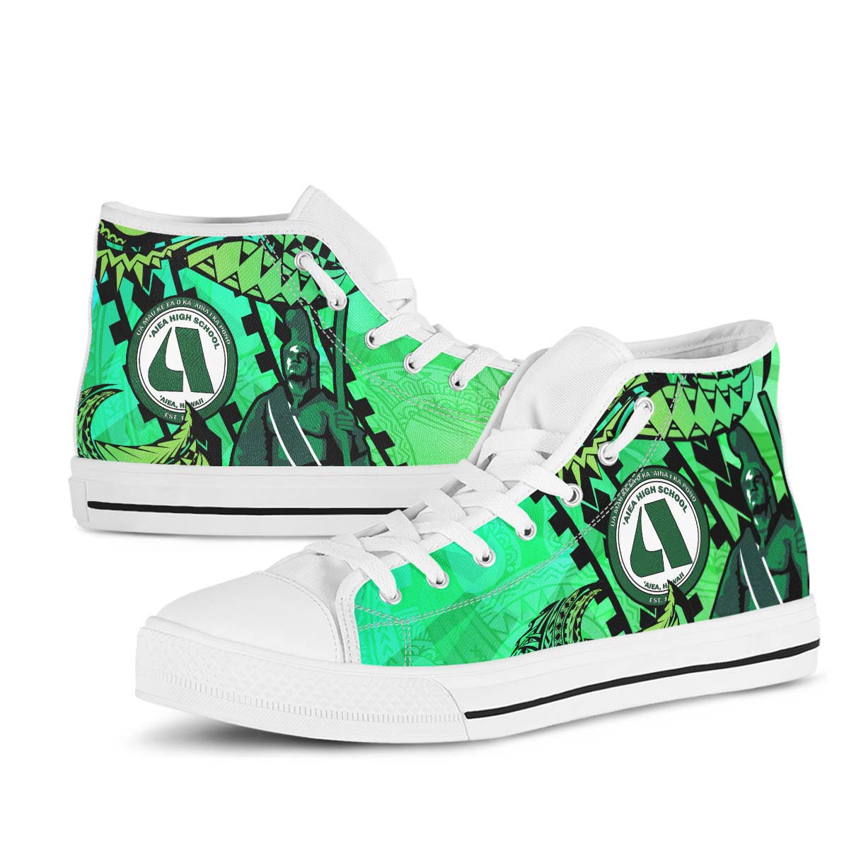 Hawaii High Top Shoes - Aiea High School Home Of The Na Ali'i Tribal Pattern