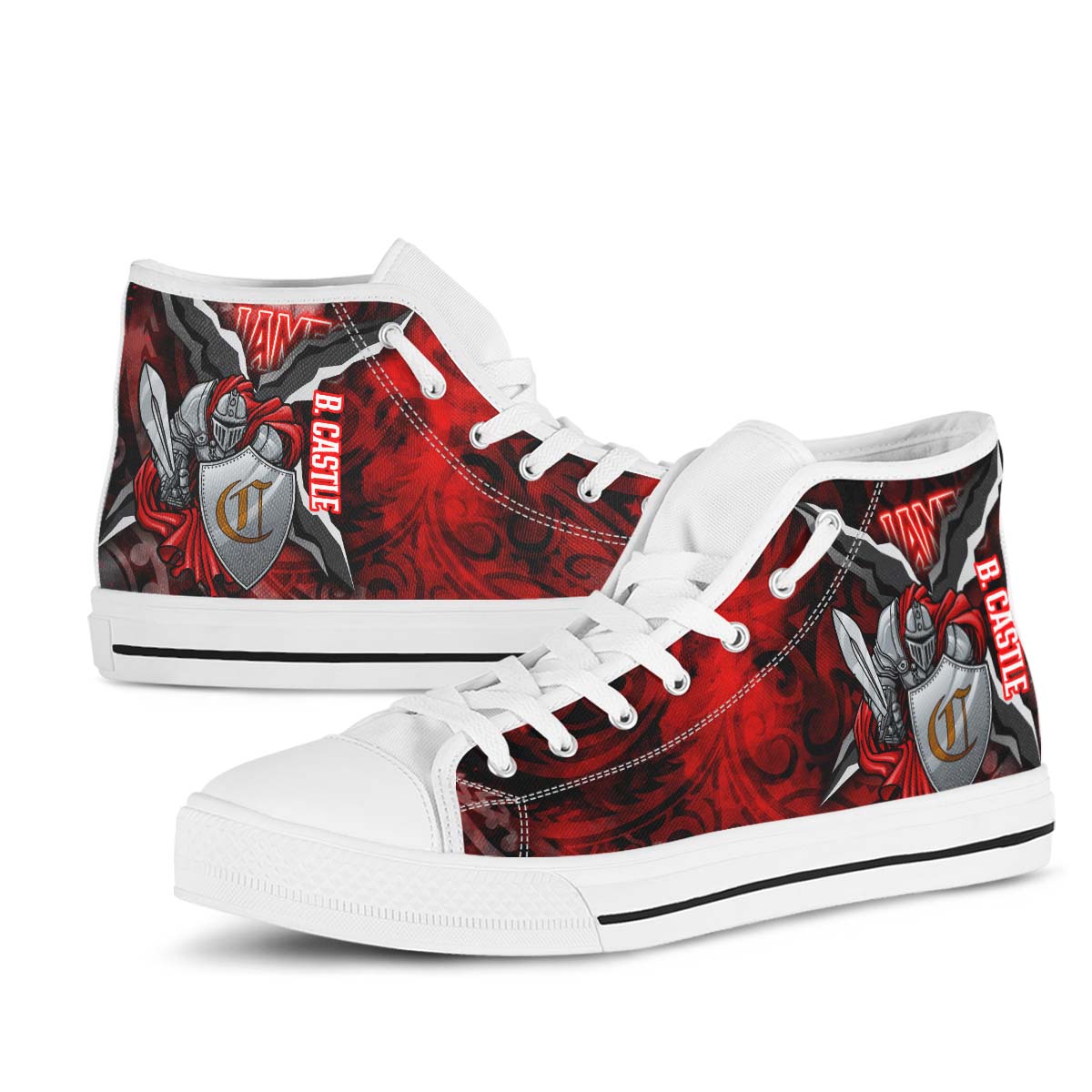 Hawaii High Top Shoes - James B. Castle High School Polynesian Tribal Pattern