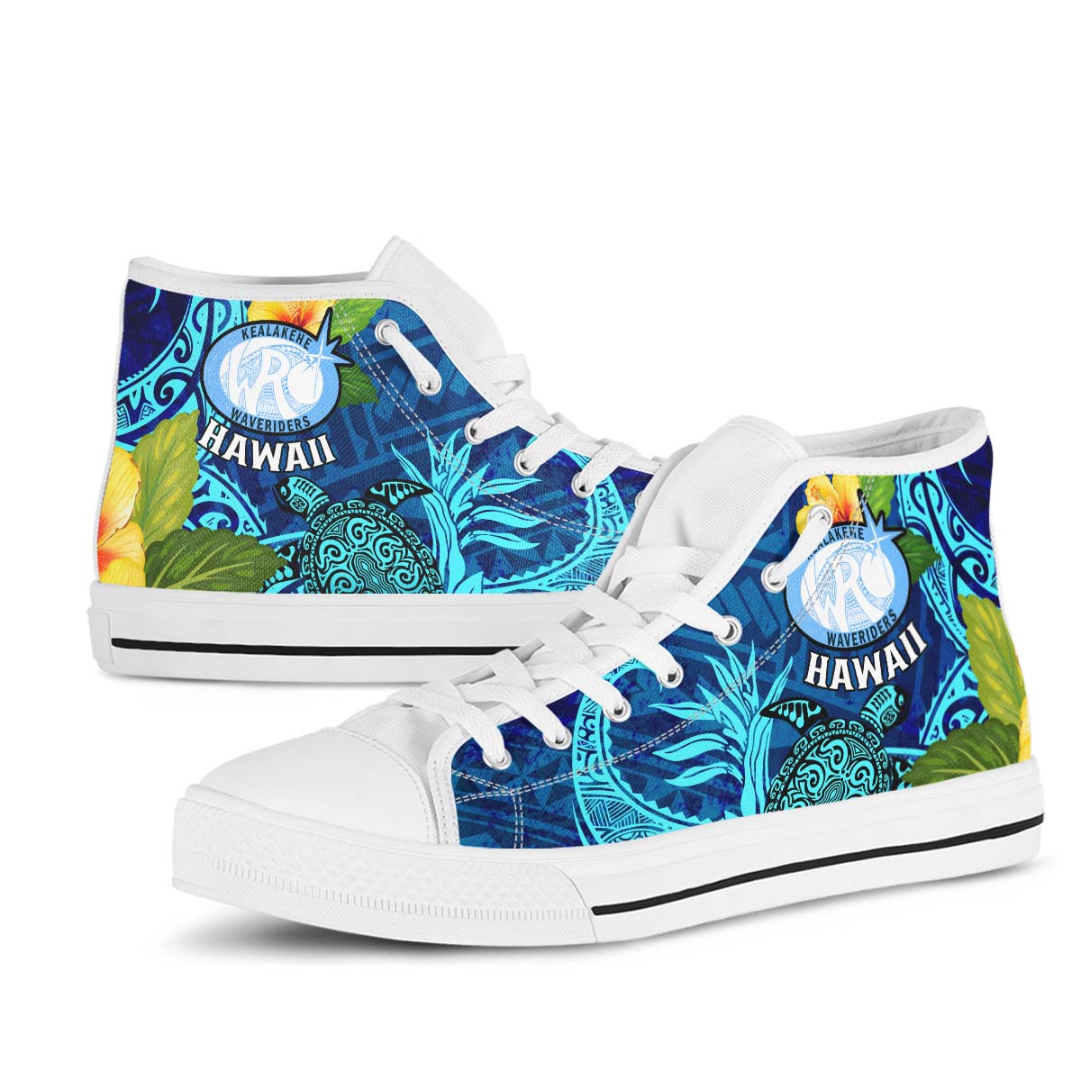 Hawaii High Top Shoes - Kelakehe High School Polynesian Tribal Pattern