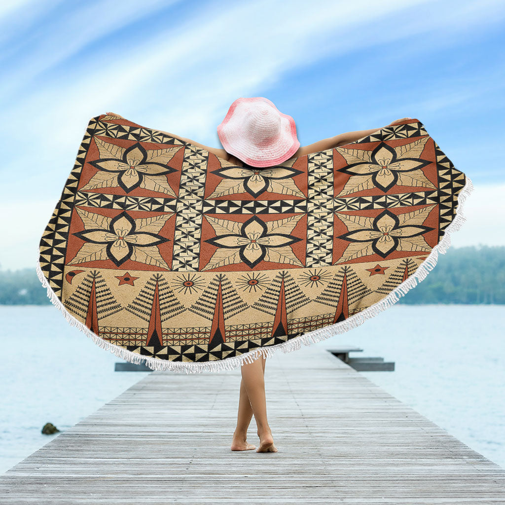 Tonga Beach Blanket Tapa Motif