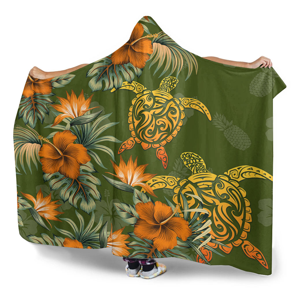 Polynesian Hooded Blanket Polynesian Tropical Summer