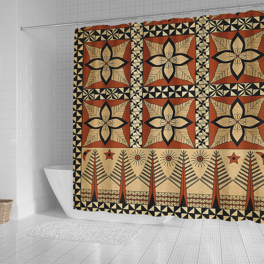 Tonga Shower Curtain Tapa Motif
