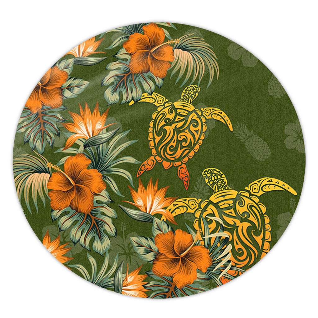 Polynesian Round Rug Polynesian Tropical Summer