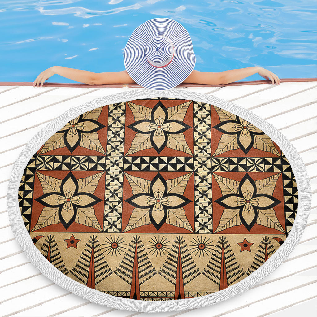 Tonga Beach Blanket Tapa Motif