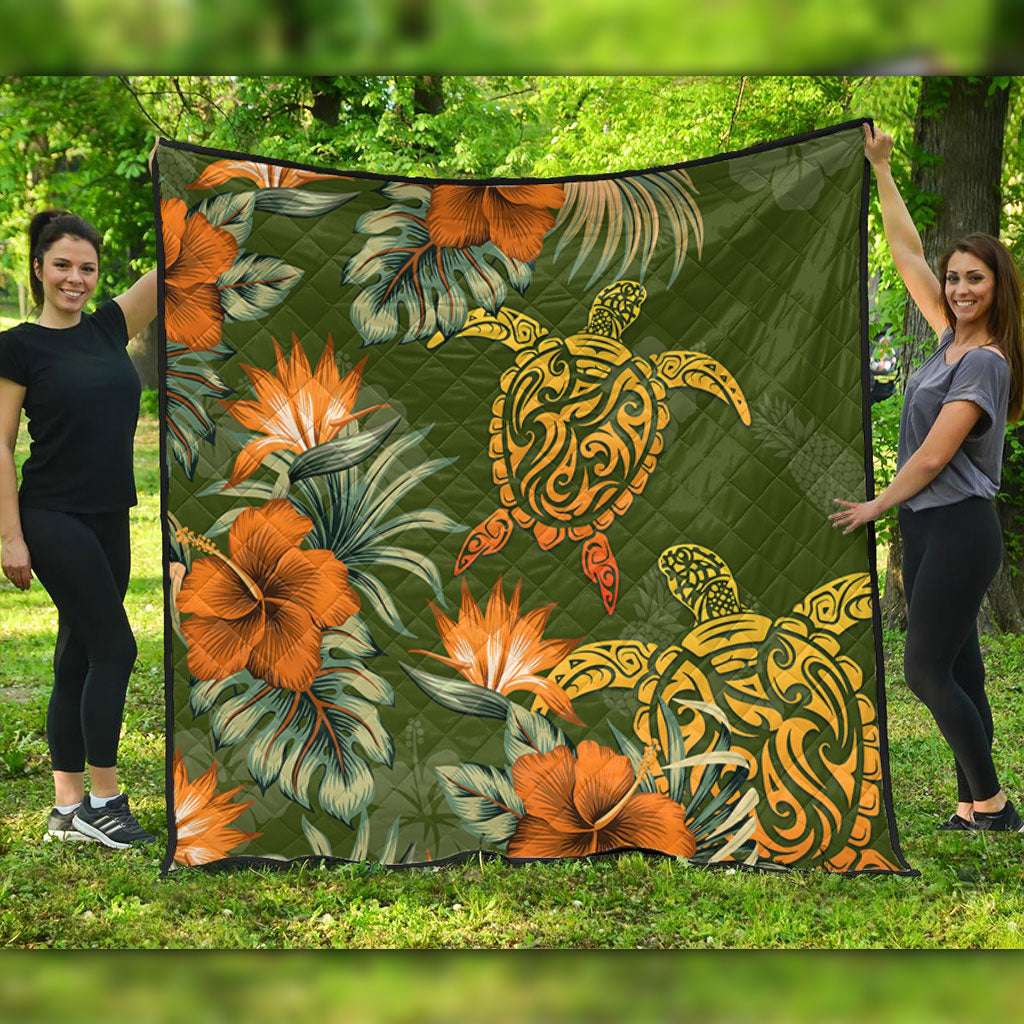 Polynesian Premium Quilt Polynesian Tropical Summer