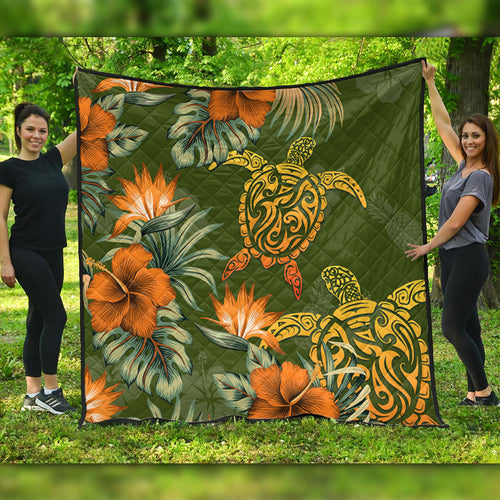 Polynesian Premium Quilt Polynesian Tropical Summer
