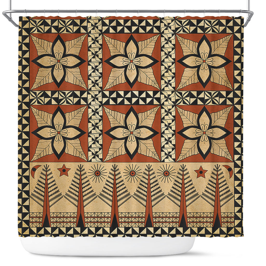 Tonga Shower Curtain Tapa Motif