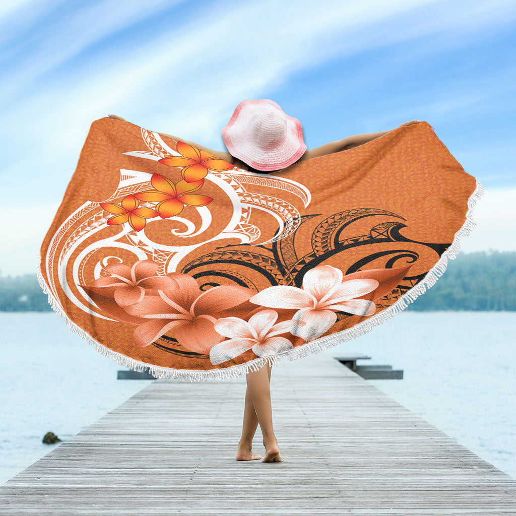 Polynesian Beach Blanket Polynesian Floral Spirit Orange