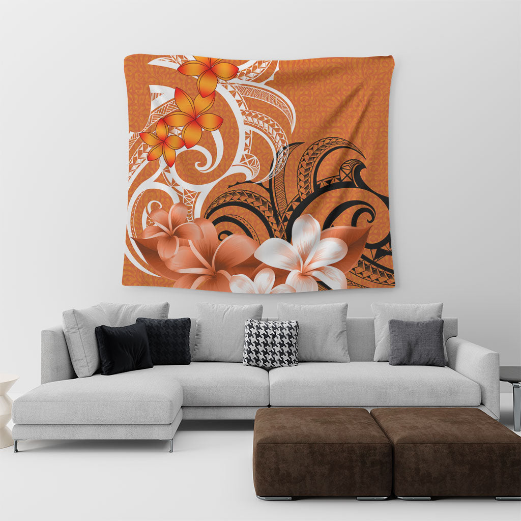 Polynesian Tapestry Polynesian Floral Spirit Orange