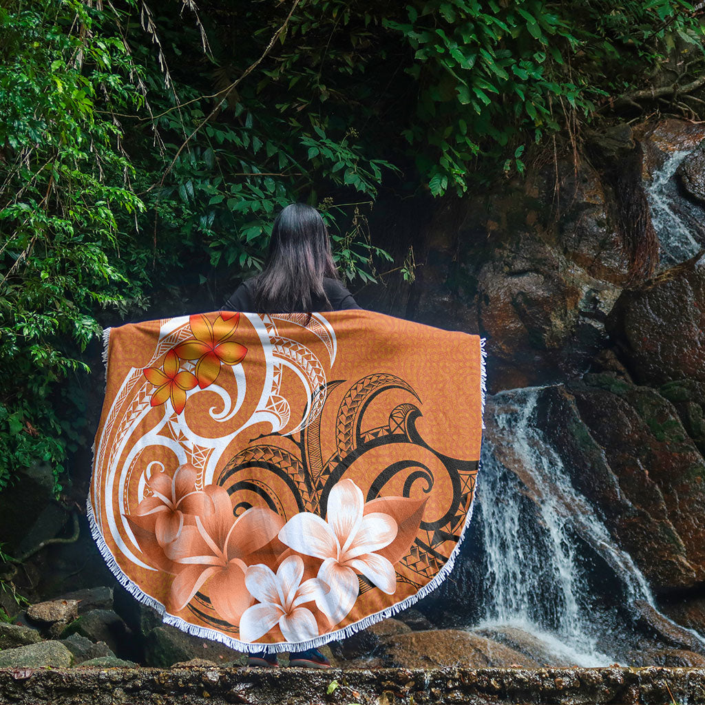 Polynesian Beach Blanket Polynesian Floral Spirit Orange