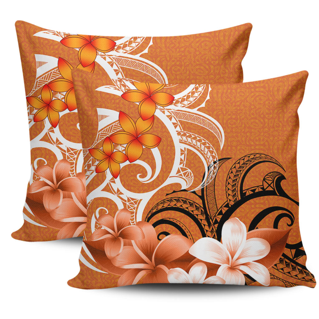 Polynesian Pillow Cover Polynesian Floral Spirit Orange