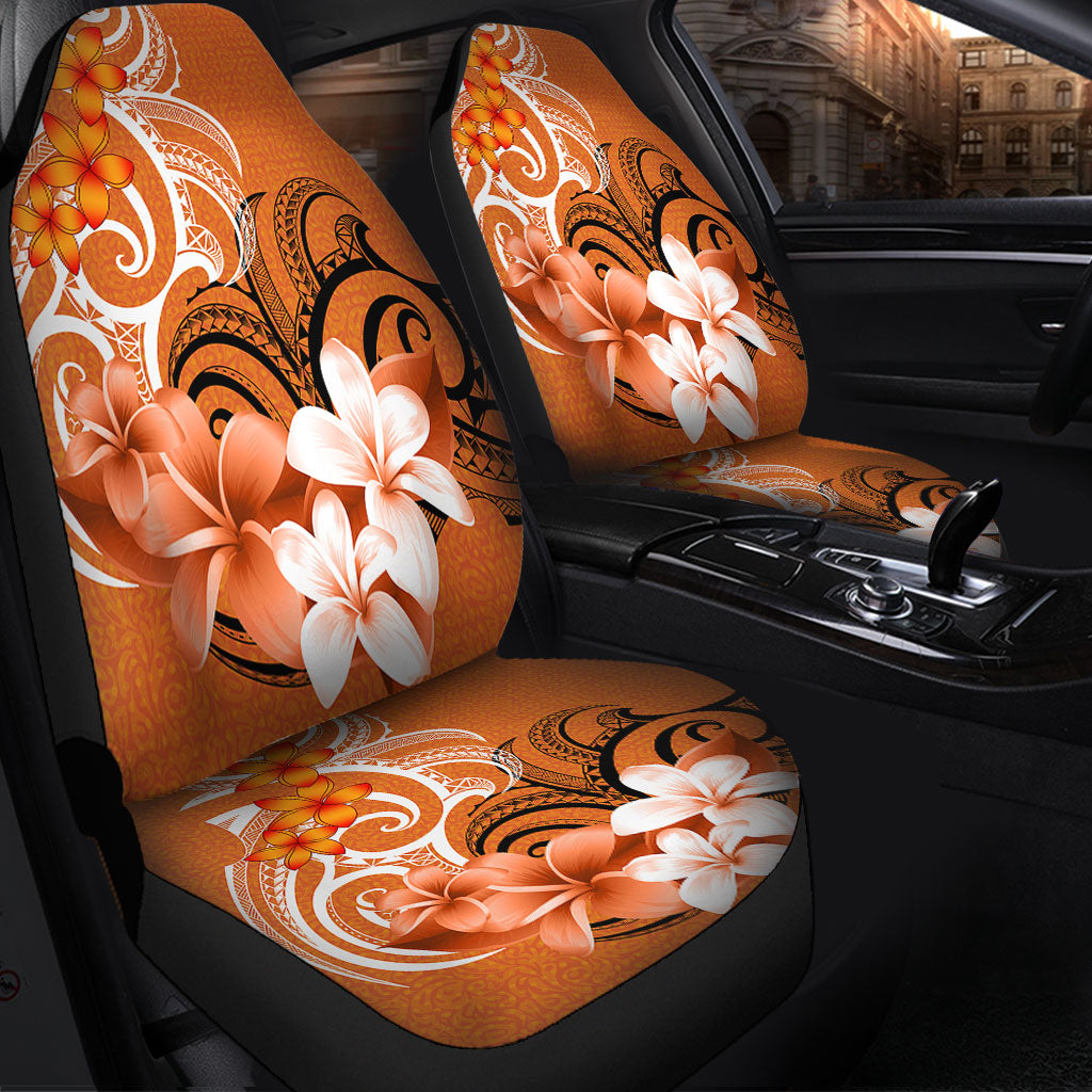 Polynesian Car Seat Covers Polynesian Floral Spirit Orange
