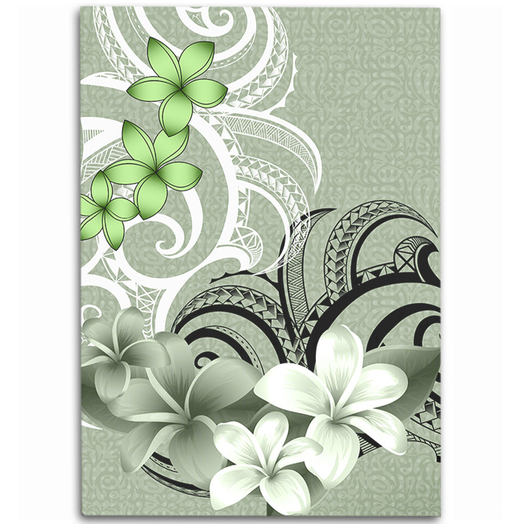 Polynesian Area Rug Polynesian Floral Spirit Sage Green