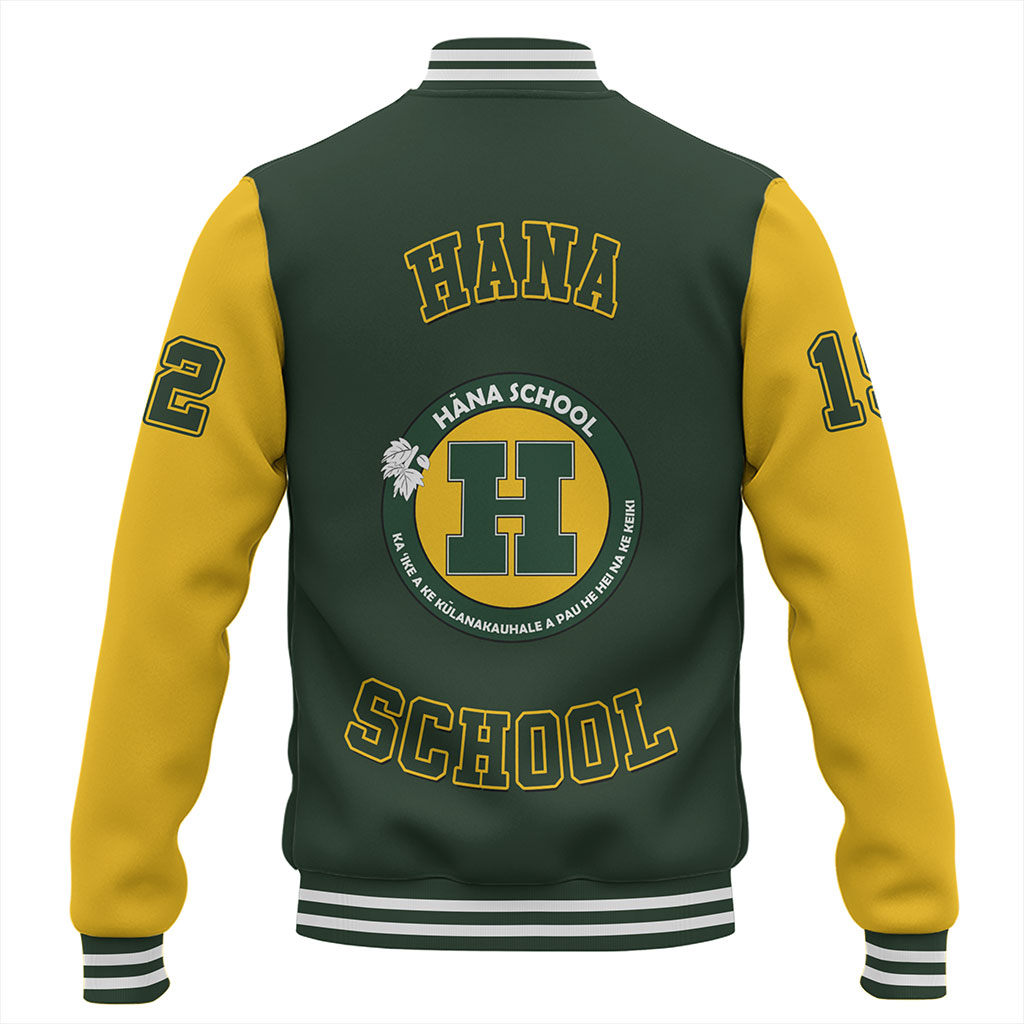 Hawaii Baseball Jacket Hana High And Elementary School Polynesian Letters Style