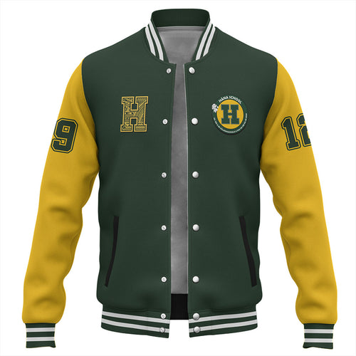 Hawaii Baseball Jacket Hana High And Elementary School Polynesian Letters Style