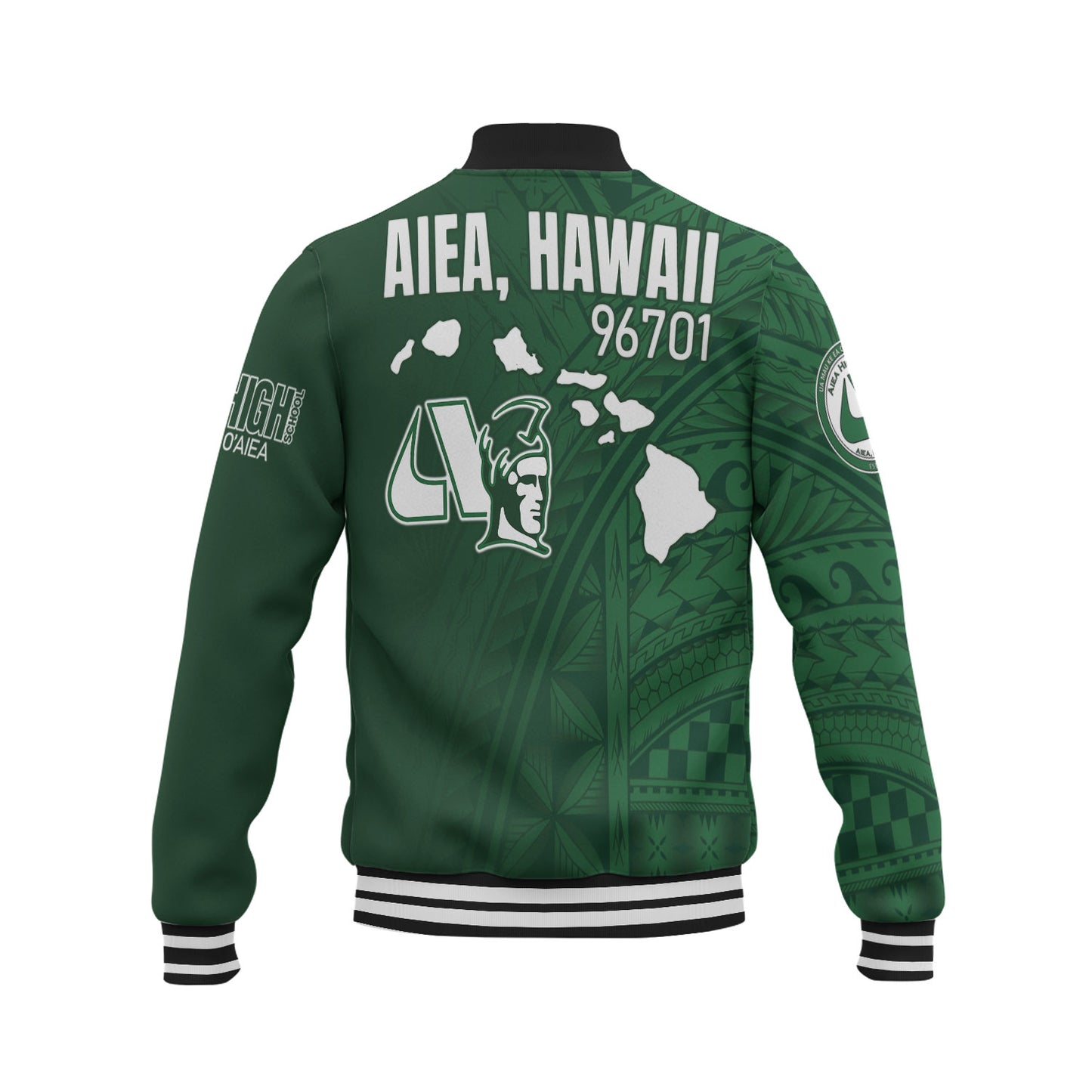 Hawaii Aiea High School Baseball Jacket - Na Ali'i  O'aiea Hawaii Patterns