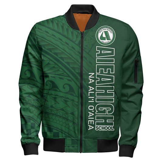 Hawaii Aiea High School Bomber Jacket - Na Ali'i  O'aiea Hawaii Patterns