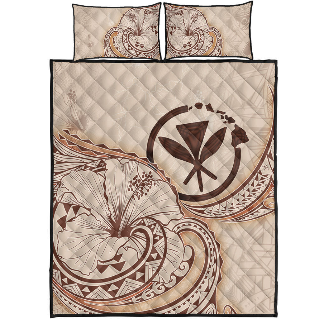Hawaii Quilt Bed Set Hibiscus Flower Vintage Style