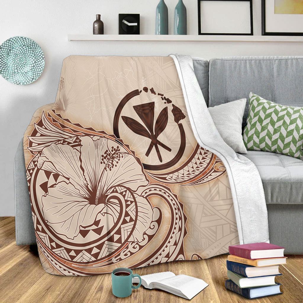 Hawaii Premium Blanket Hibiscus Flower Vintage Style