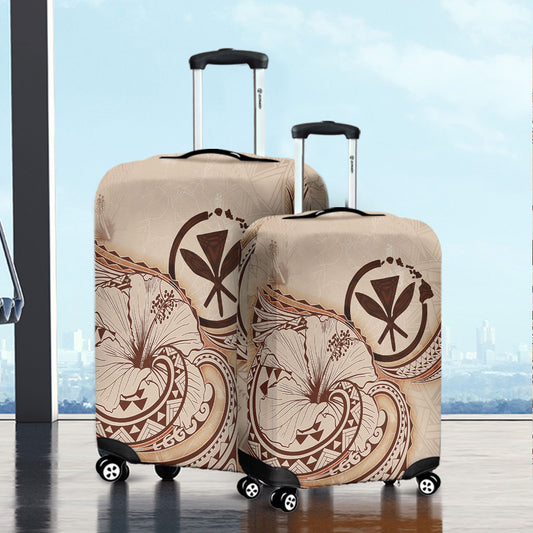 Hawaii Luggage Cover Hibiscus Flower Vintage Style