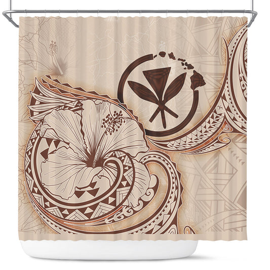 Hawaii Shower Curtain Hibiscus Flower Vintage Style