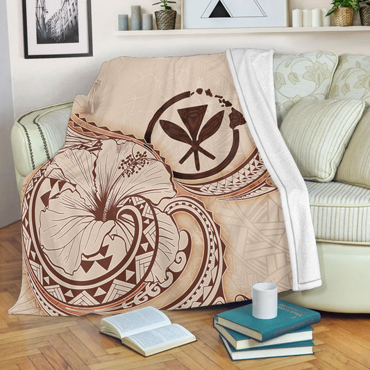 Hawaii Premium Blanket Hibiscus Flower Vintage Style