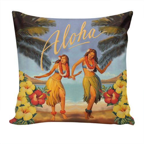 Hawaii Pillow Cover Aloha Hula Dance Hibiscus