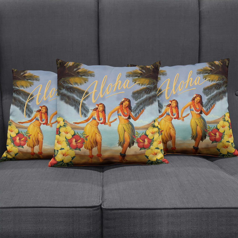 Hawaii Pillow Cover Aloha Hula Dance Hibiscus