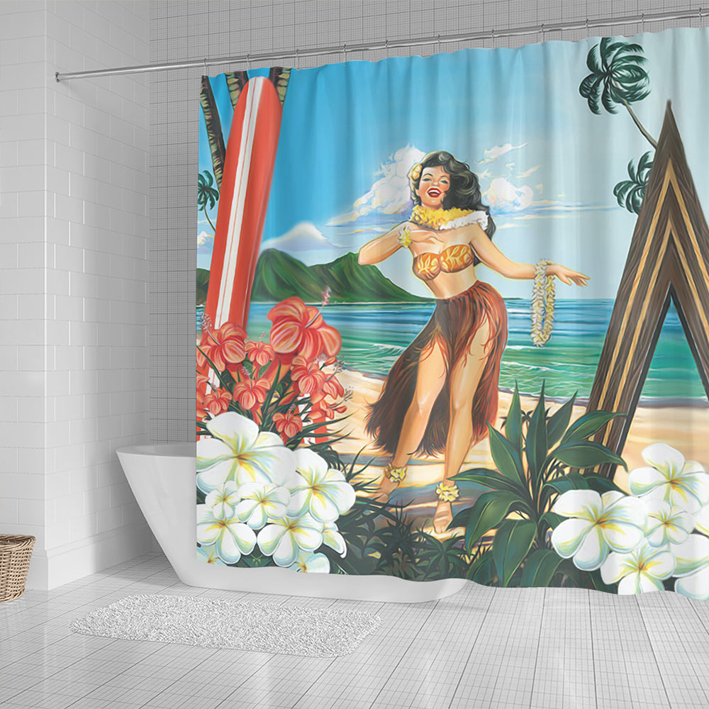 Hawaii Shower Curtain Aloha Hula Dance