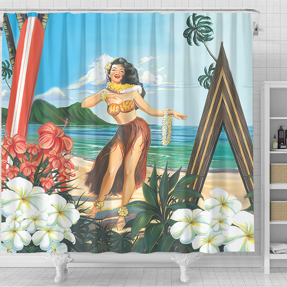 Hawaii Shower Curtain Aloha Hula Dance
