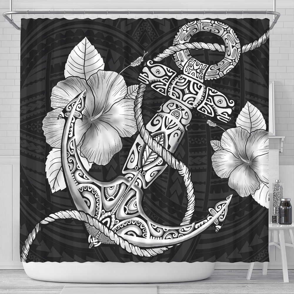Hawaii Shower Curtain Anchor Poly Tribal