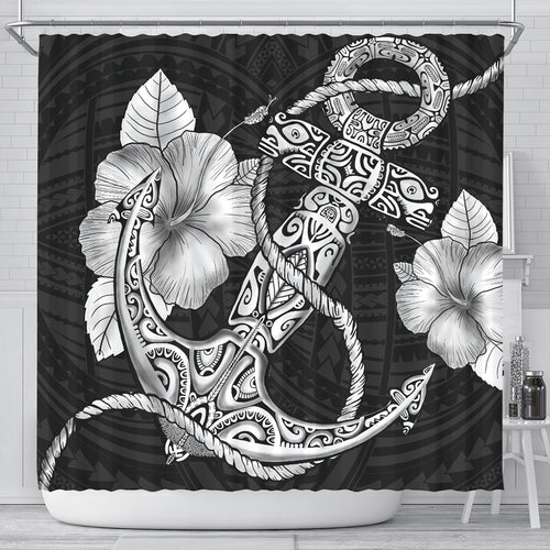 Hawaii Shower Curtain Anchor Poly Tribal