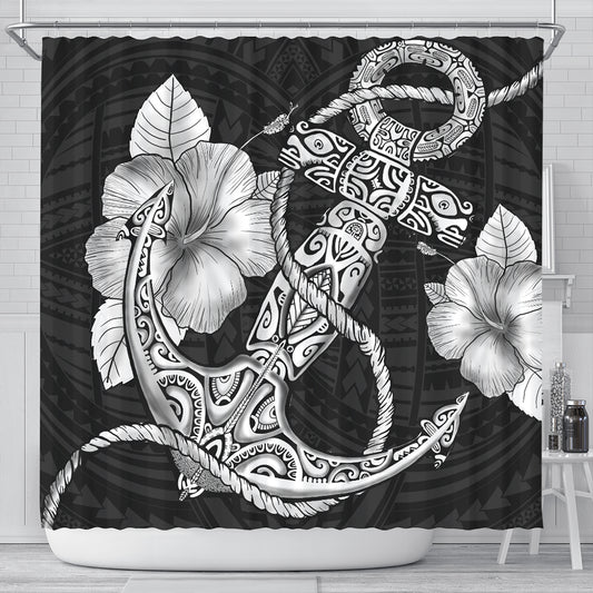 Hawaii Shower Curtain Anchor Poly Tribal