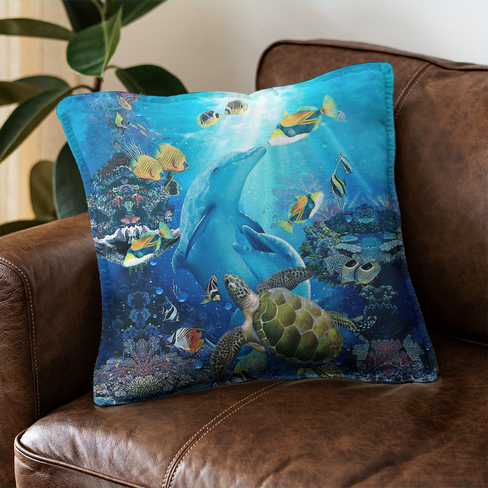 Hawaii Pillow Cover Animal Ocean