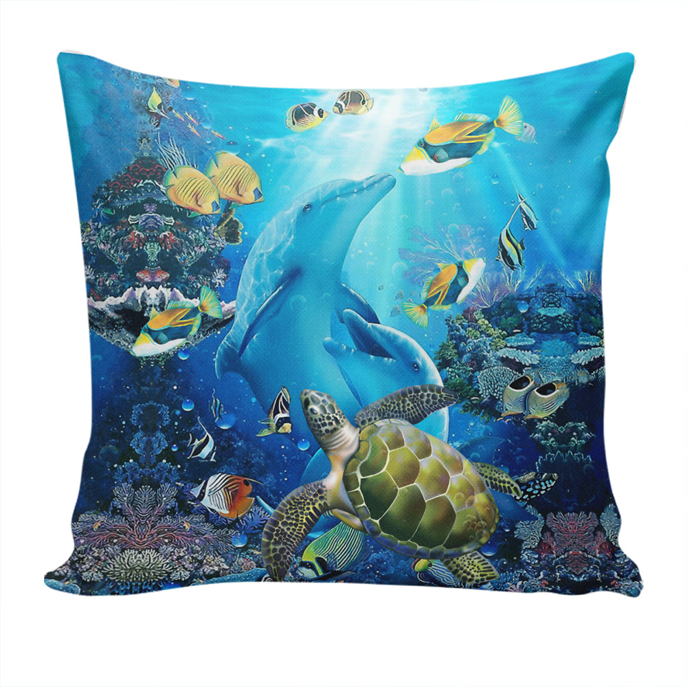 Hawaii Pillow Cover Animal Ocean