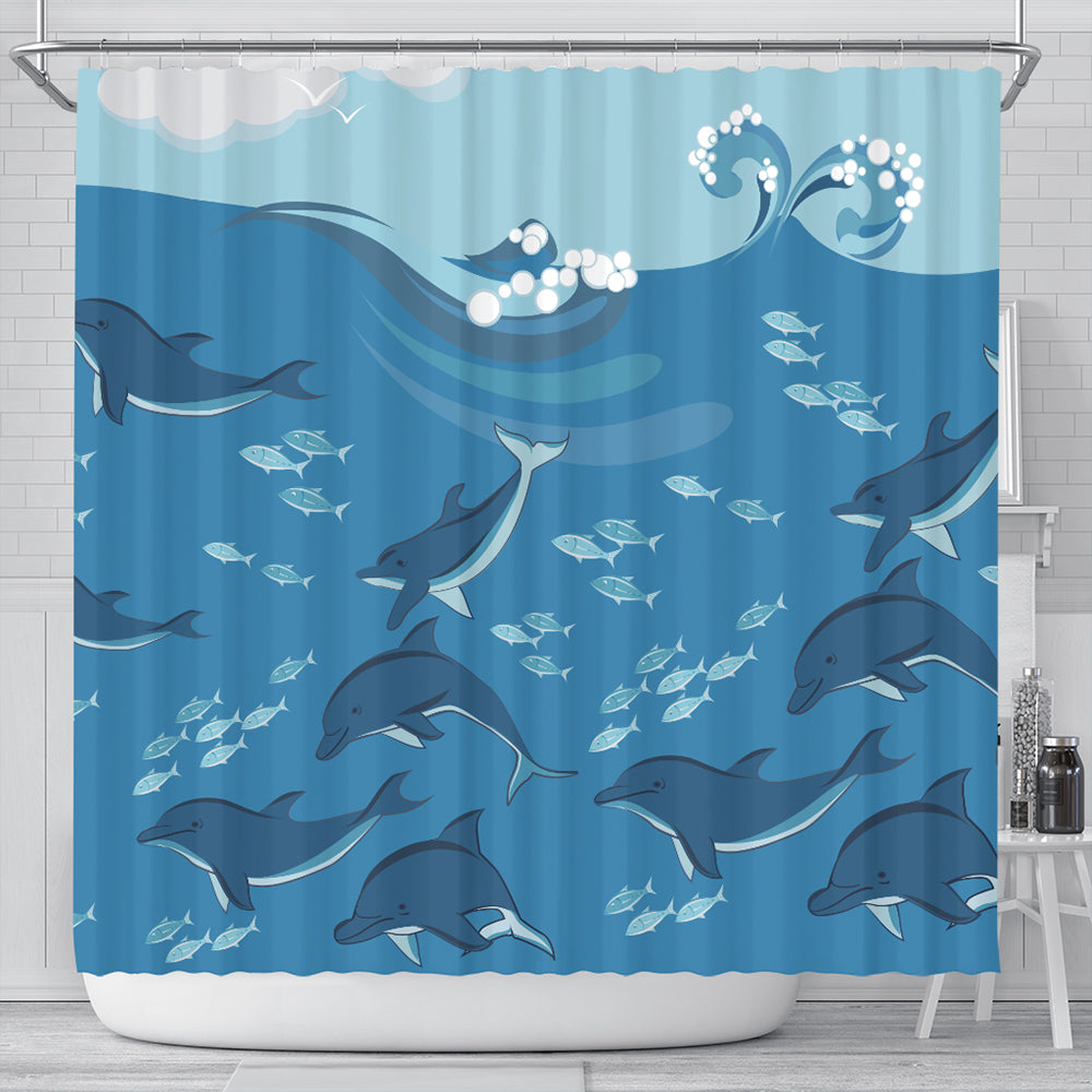 Hawaii Shower Curtain Dolphin And Sea