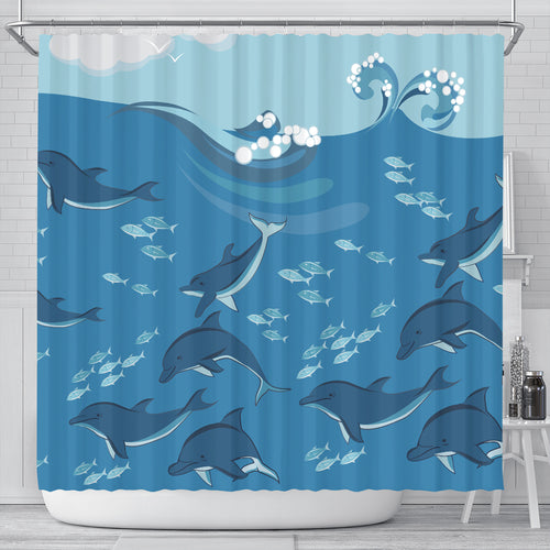 Hawaii Shower Curtain Dolphin And Sea