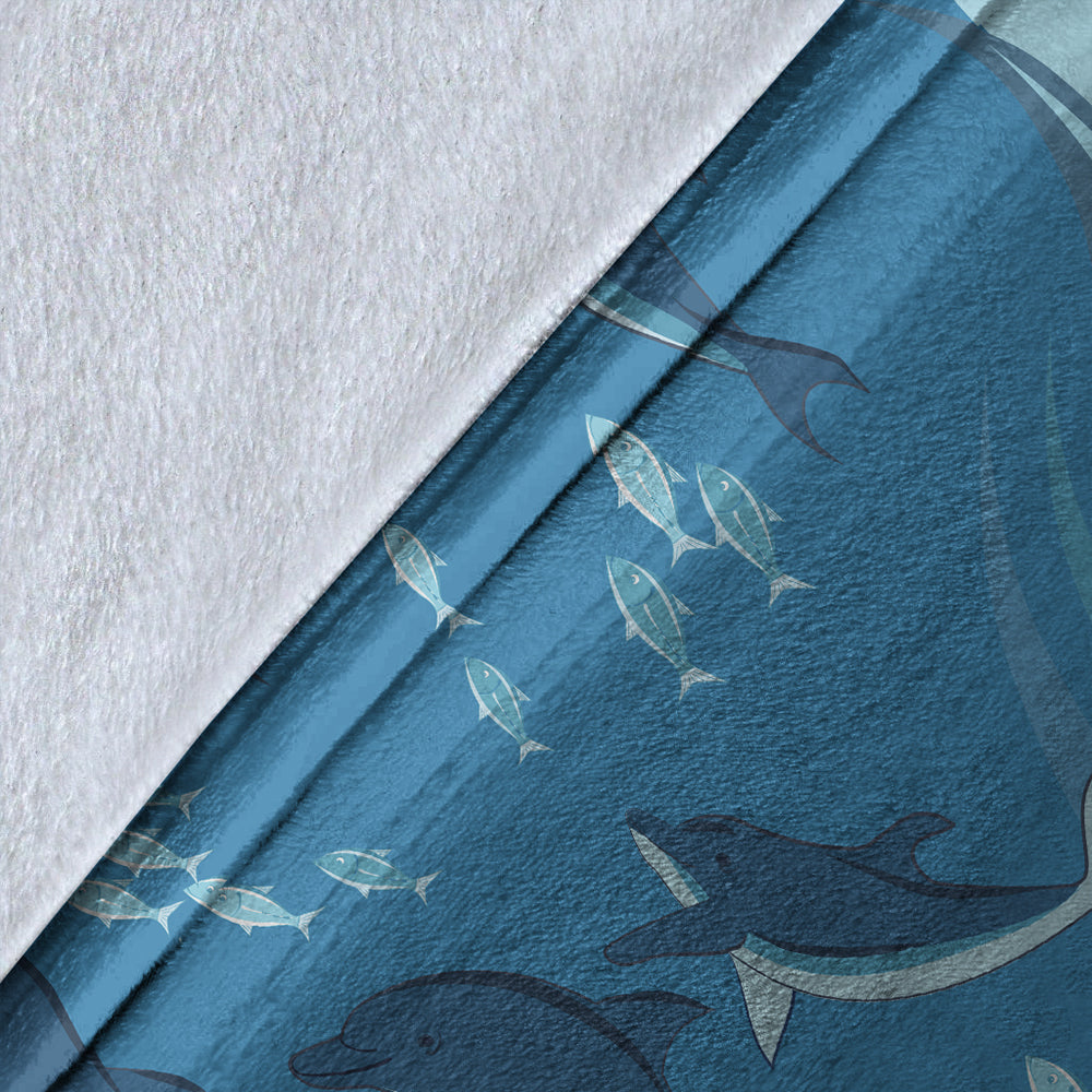 Hawaii Premium Blanket Dolphin And Sea