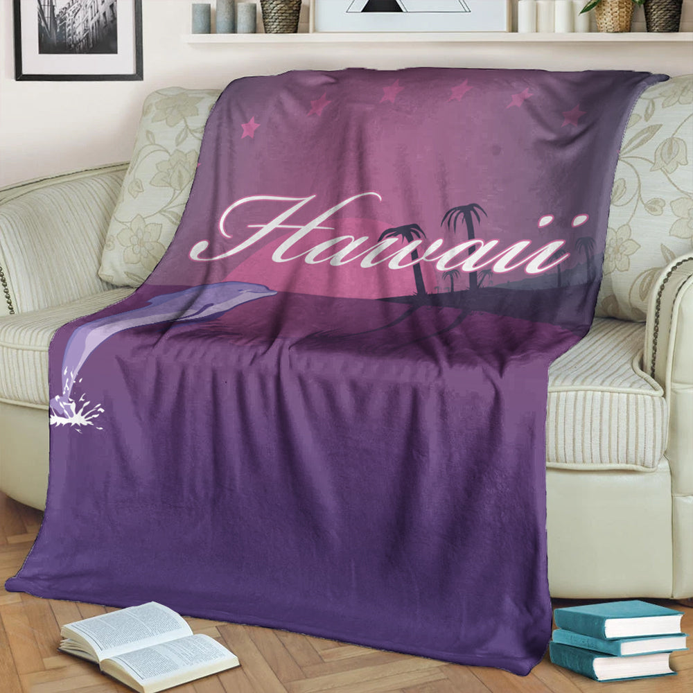 Hawaii Premium Blanket Dolphin Club Violet Sun