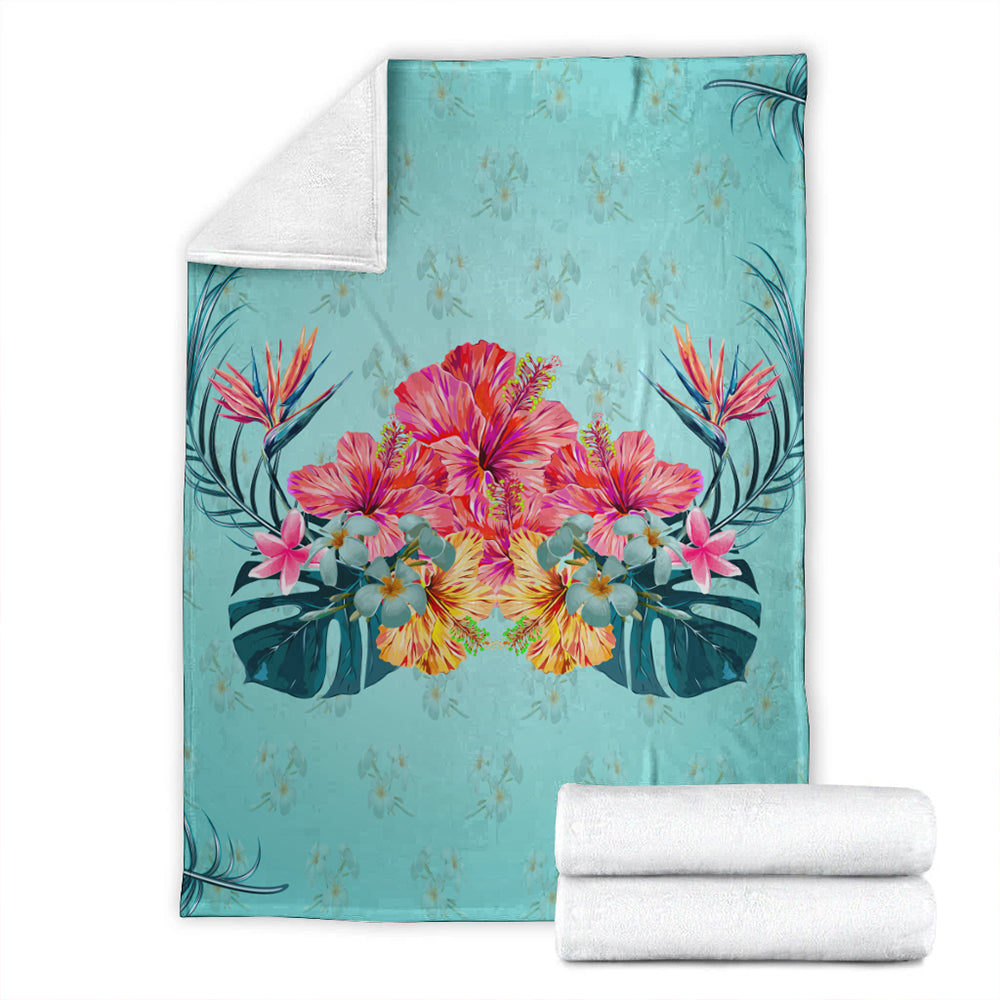 Hawaii Premium Blanket Flower Hibicus Plumeria Centre